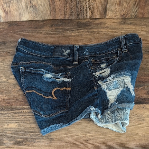 American Eagle Vintage Super Stretch Cut Off Hi Rise Shortie 12    -630B - Picture 8 of 9